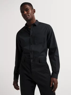 Markham Men's Smart Regular Fit Black Shirt 