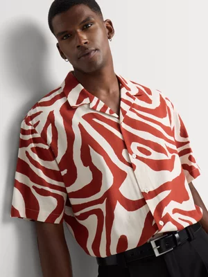 Markham Men's Boxy Fit Linen Natural Shirt 