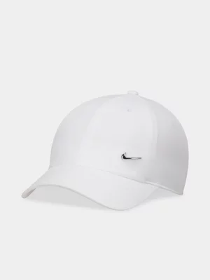 Nike Dri-Fit Club Unstructured Metal Swoosh White Cap