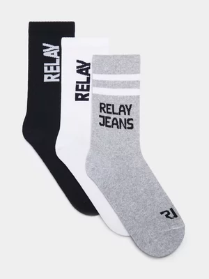 Relay Jeans Men's 3pk Shaft Grey/Navy Socks