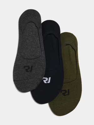 Relay Jeans Men's 3 Pack Invisible Multicolour Socks