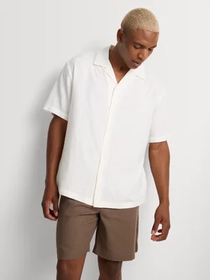 Markham Men's Regular Fit Linen Blend Brown Shorts