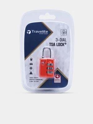 Travelite 3 Dial Orange Combination Tsa Lock