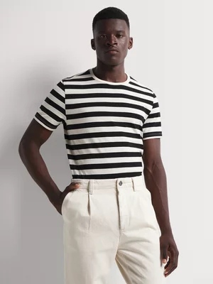 Markham Men's Horizontal Stripe Black/Milk T-Shirt