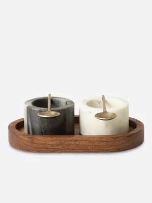 @home Salt & Pepper Wooden Base Pinch Bowls