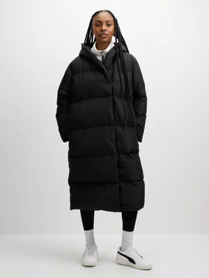 TS Womens Longer Length Duvet Black Puffer Jacket
