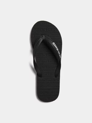 Relay Jeans Men's Print Rubber Black/White Flip Flops
