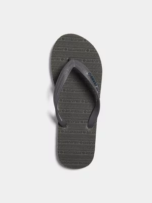 Relay Jeans Men's Print Rubber Grey/Navy Flip Flops