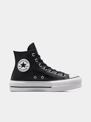 Converse Women's CTAS HI Leather Black Sneaker
