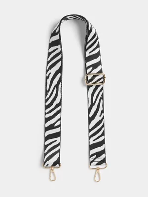 Exact Women's Black & White Zebra Print Bag Strap