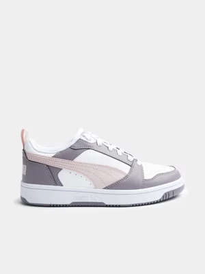 Women's Puma Rebound V6 White/Purple Sneaker