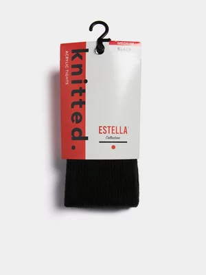 Exact Women's Black Ribbed Tights