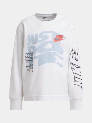 Nike Unisex Kids On The Move Just Do It White T-shirt