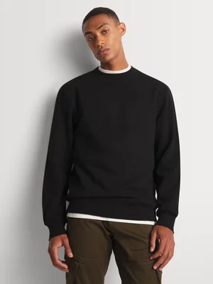 Markham Men's Basic Black Crewneck