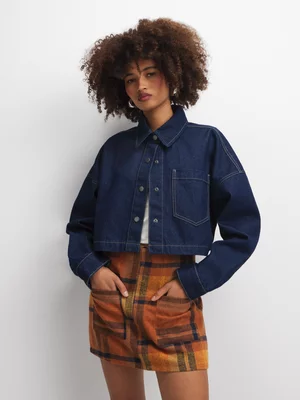 The FIX Women's Check Melton Mini Skirt With Patch Pockets