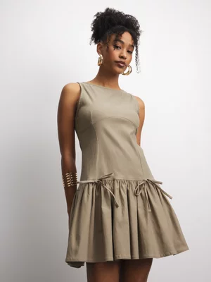 The FIX Women's Natural Bow Mini Dress