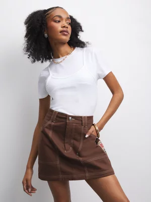Redbat Women's Brown Carpenter Skirt