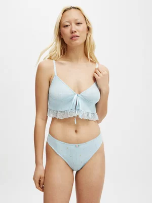 Women's Cotton On Blue Sophie Cotton Pointelle G String