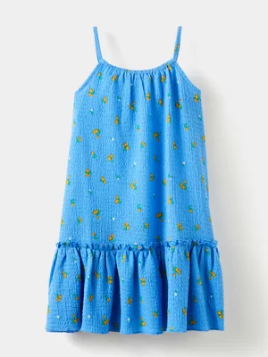 Cotton On Kids Girl Blue Hallie Tiered Dress