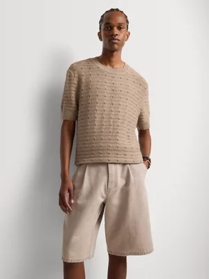 Markham Men's Relaxed Fit Cotton Light Brown Bermuda Shorts