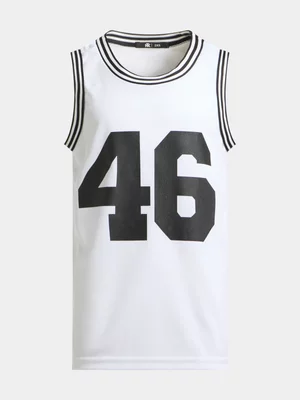 Jet Teen Boys White Birdseye Vest