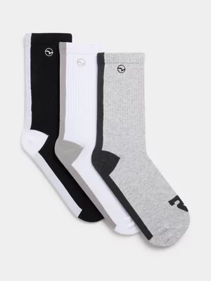 Relay Jeans Men's 3 Pack Shaft Stripe Socks