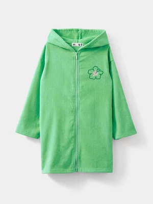 Cotton On Kids Green Zip Thru Hooded Towel