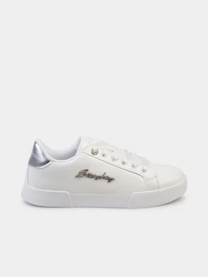 Women's Sissy Boy White Marty Patent Sneaker