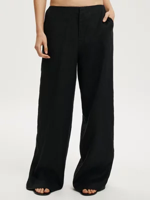 Women's Cotton On Black Luxe Linen Wide Leg Pants