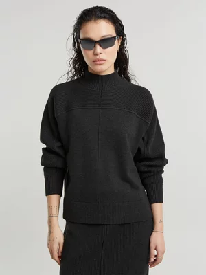 G-Star Women's Boxy Mock Black Jumper
