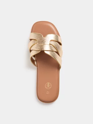 Girls Cross Over Slip On Sandals