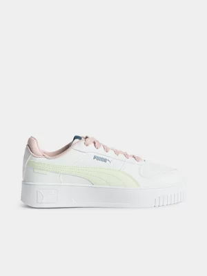 Puma Junior Carina Street Lacey 2.0 White/Sage Frost Sneaker