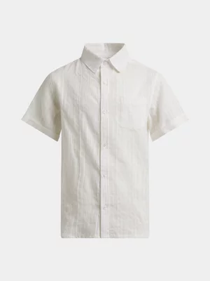 Exact Older Boy's White Textured Shirt