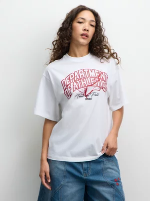 Redbat Athletics Women's Graphic White T-Shirt