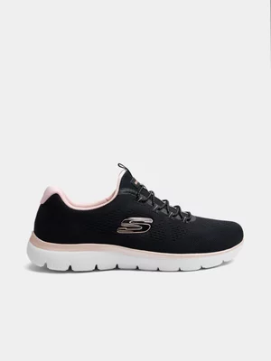 Women's Skechers Summits Black/Rose Sneaker