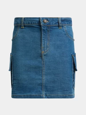 Jet Older Girls Authentic Cargo Denim Skirt