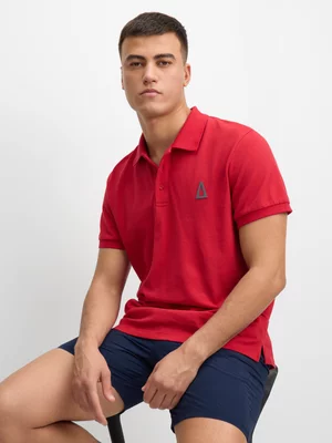 Mens APX Pique Tipping Red Golfer