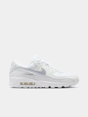 Nike Men's Air Max 90 Premium White/Silver Sneaker