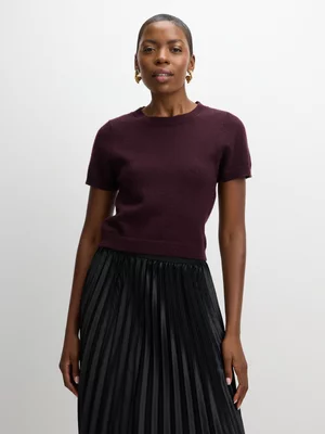 Jet Women’s Burgundy Short Sleeve Jumper