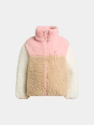 Exact Younger Girl's Pink & Natural Colourblock Jacket