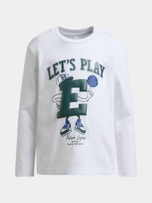 Exact Older Boy's White Graphic Print T-Shirt