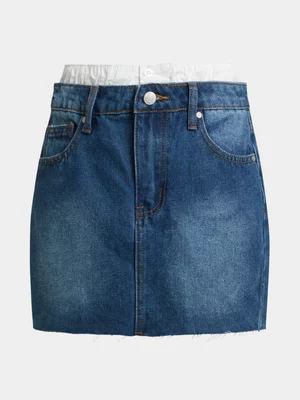 Jet Teen Girls Dark Wash Denim Skirt