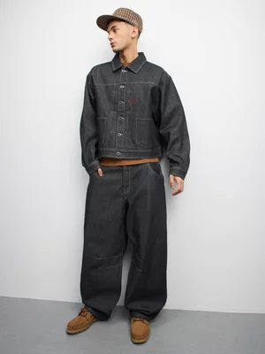 Redbat Men's Raw Barrel Black Jeans