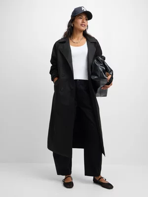 Jet Women's Black Trench Coat