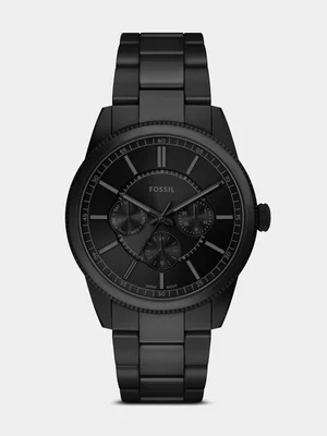 Fossil Pearson Black Plated Stainless Steel Multi Dial Bracelet Watch