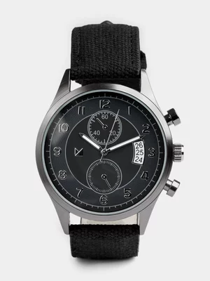 Markham Men' Casual Mock Chrono Black Watch