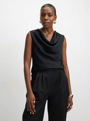 Jet Women’s Black Satin Sleeveless Blouse