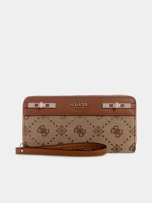 Women's Guess Beige  Melinda Sling Large Card Case