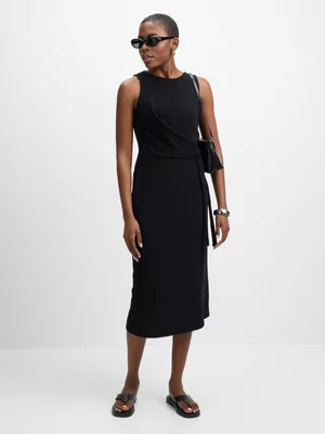 Exact Women's Black Front Tie Dress