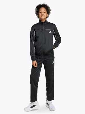adidas Boys Tricot Black/White Tracksuit